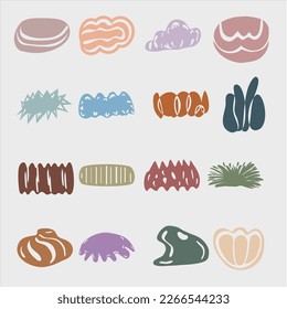 Abstract pattern shapes, organic , curves, Lines. Contemporary modern trendy Vector illustration.