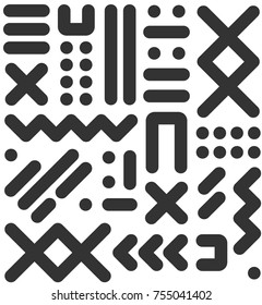 Abstract Pattern, Shapes Pattern, Unique Wallpaper Design, Lines Pattern, Geometric Background,  Memphis Tribal Geometric Seamless Pattern Background 