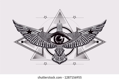 Sacred Geometry Egypt Symbol Wings All Stock Vector (royalty Free 