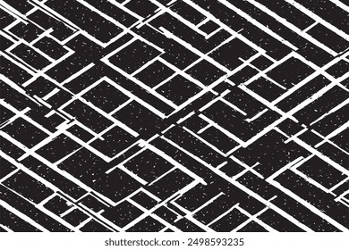 Abstract Pattern with Slim Lines Parallel and Intersecting Textured Effect in Black and White    
