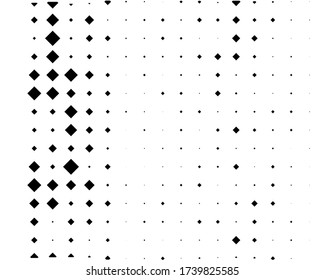 Abstract pattern with small and large rhombuses. Design element for web banners, posters, cards, wallpapers, backdrops, panels Black and white color Vector illustration