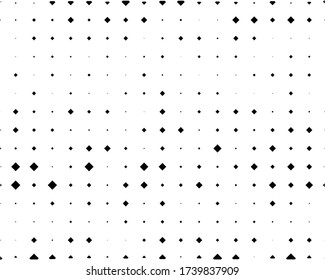 Abstract pattern with small and large rhombuses. Design element for web banners, posters, cards, wallpapers, backdrops, panels Black and white color Vector illustration