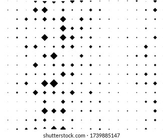 Abstract pattern with small and large rhombuses. Design element for web banners, posters, cards, wallpapers, backdrops, panels Black and white color Vector illustration