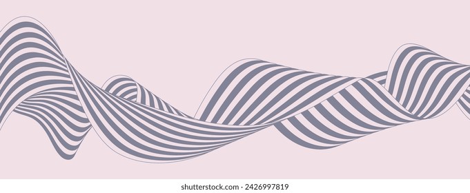 Abstract pattern of smooth wavy lines. A template for packaging design, musical illustration, technology and creative ideas