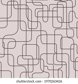 abstract pattern of smoothly curved at right angles lines for prints on fabrics, packaging and for interior decoration