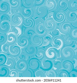 Patrón abstracto. Círculos concéntricos espirales sobre diseño geométrico de fondo azul. Ilustración vectorial.
