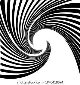 Abstract pattern. spiral form, Texture with wavy, billowy lines. Optical art background. Wave design black and white. Design element for prints, web, template, logo, tattoo