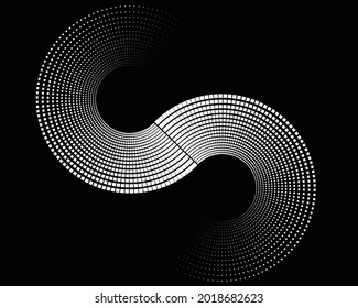 Abstract pattern. spiral form, Texture with wavy, billowy lines. Optical art background. Wave design black and white. Design element for prints, web, template, logo, tattoo