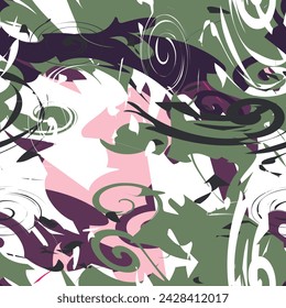 Abstract pattern, spiral, seamless vector background.