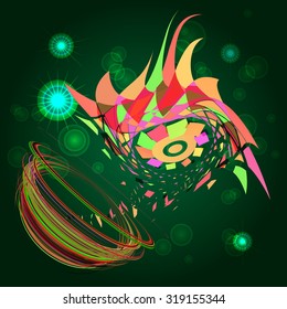 abstract pattern spiral whirling in space