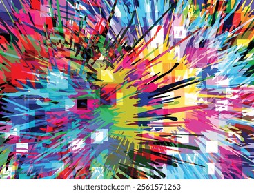 Abstract pattern splatter colorful geometric isometric background. vector illustration design background