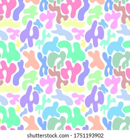 Abstract pattern of spots on a white background. Simple color pattern of spots. circles, ovals. Abstract style, design for fabric, textile, paper