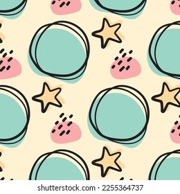 patrón abstracto de puntos y estrellas de color pastel