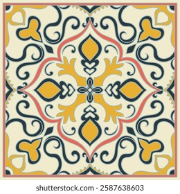 Abstract pattern, square frame in various colors for fabric and wallpaper patterns.