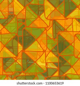 Abstract pattern. The squares are divided into triangles. A hodgepodge of colors. Camouflage for the beach.