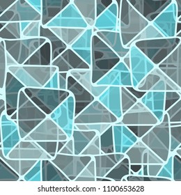 Abstract pattern. The squares are divided into triangles. A hodgepodge of colors. Camouflage for the beach.