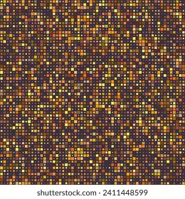Abstract pattern. Squares in multiple colors. Warm earth tones with contrasting plum accents. Delightful vector illustration.