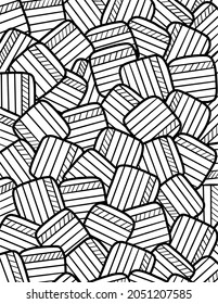 Abstract pattern squares with rounded edges.  Freehand shading