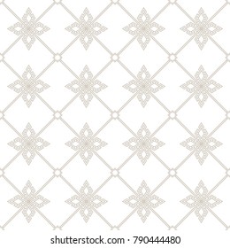 Abstract pattern with squares. Seamless background. Beige and white ornament