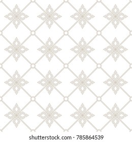 Abstract pattern with squares. Seamless vector background. Beige and white ornament
