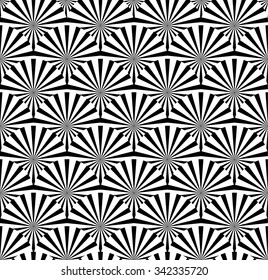 Abstract pattern with "starburst" shapes. Seamlessly repeatable. Vector art.