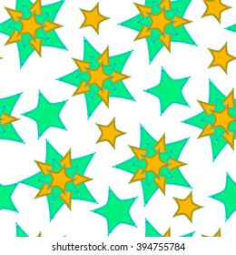 Abstract pattern from the stars, curve, seamless vector background.