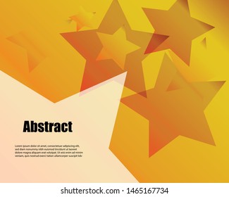Abstract pattern of stars geometric shapes. Geometric triangular light orange background vector. Beautiful colorful gradient backdrop for making banner or template.