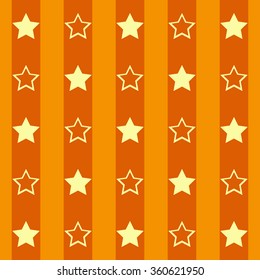 Abstract pattern with stars in orange tones vector