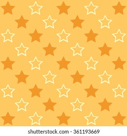 Abstract pattern with stars in orange tones vector