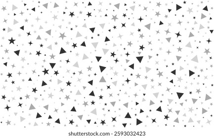 Abstract Pattern of Stars and Triangles on White Background