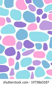 Abstract pattern from stones. Nice colors. Simple flat vector illustration isolated on white background. Design element.