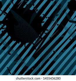 Abstract pattern of stripes, blot, doodle, lines, universal, seamless vector background.