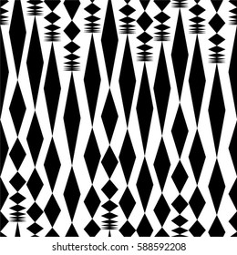 Abstract pattern, stripes, diamond, square, seamless vector background.