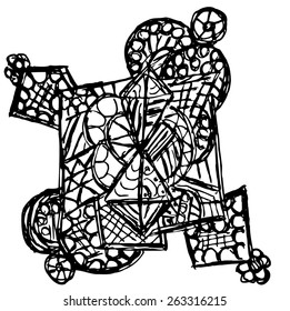 Abstract pattern in style of doodling