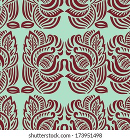 Abstract pattern with stylized flowers.  Seamless retro pattern for fabric, paper and other printing and web projects.