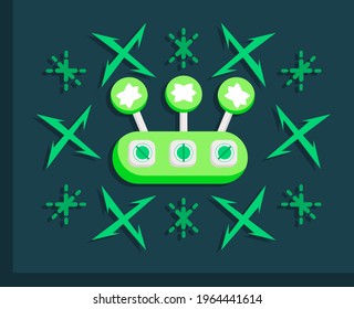 Abstract pattern with a stylized space gamepad . Vector illustration.