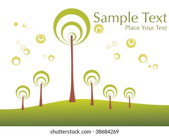 abstract pattern stylized tree, vector wallpaper