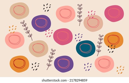 Abstract Pattern Summer Background With Pink, Orange, Purple Dark Green And Brown Colors, Best For Your Wallpaper And Vector Backdrop