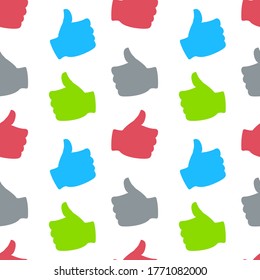 Abstract pattern with symbol of likes. Seamless pattern.