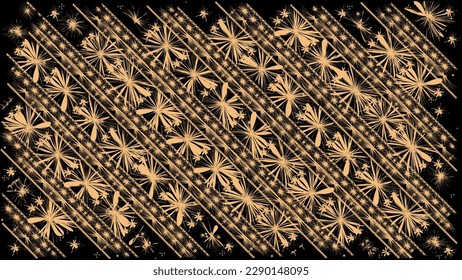 Abstract pattern of symbols, letters, masks and images of the ancient Maya and Aztec civilizations.