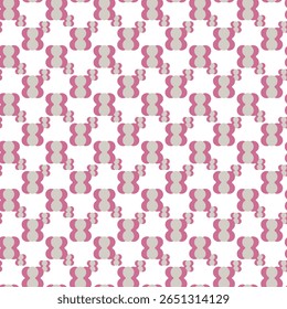Padrão abstrato com formas simétricas rosa e bege no fundo branco