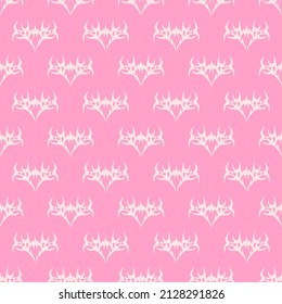Abstract pattern tattoo sketch. Artistic death metal logo design. Pink illustration in Metalcore style on a pink background.