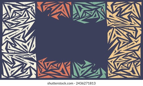 Abstract pattern template background in pastel, white, red, green, yellow and dark blue color. Vector illustration. Suitable for landing page and backdrop templates.