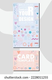 Abstract pattern templates colorful flat geometric card design.