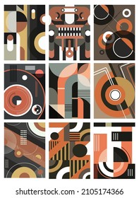 abstract pattern templates colorful messy geometric decor, vector abstract circle, triangle and square lines art.