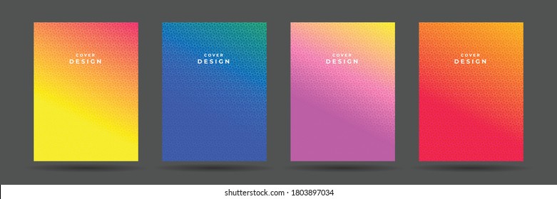 
Abstract pattern texture book brochure poster cover gradient template vector set. Modern abstract covers set, minimal annual report covers design. Colorful geometric background, vector illustration