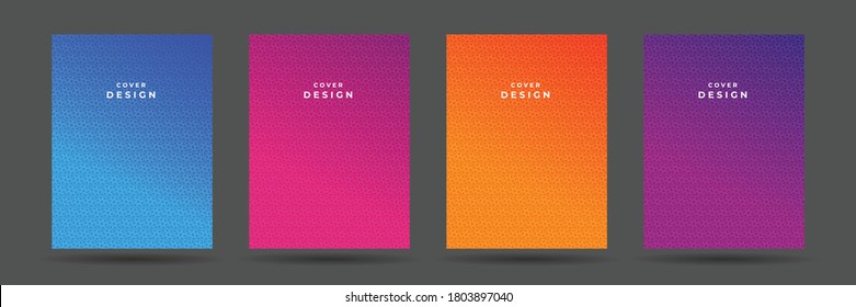 
Abstract pattern texture book brochure poster cover gradient template vector set. Modern abstract covers set, minimal annual report covers design. Colorful geometric background, vector illustration