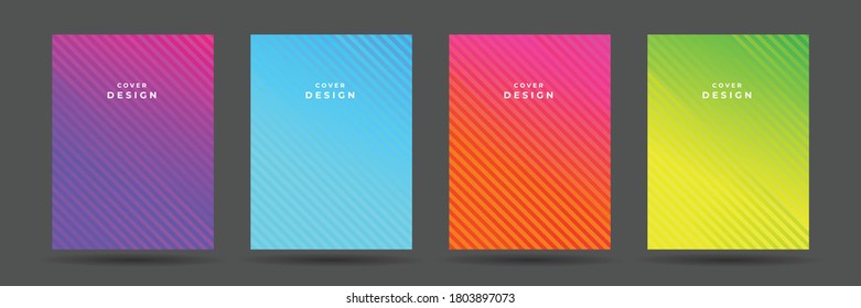 
Abstract pattern texture book brochure poster cover gradient template vector set. Modern abstract covers set, minimal annual report covers design. Colorful geometric background, vector illustration