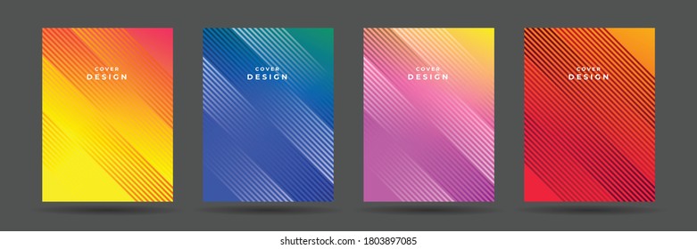 
Abstract pattern texture book brochure poster cover gradient template vector set. Modern abstract covers set, minimal annual report covers design. Colorful geometric background, vector illustration