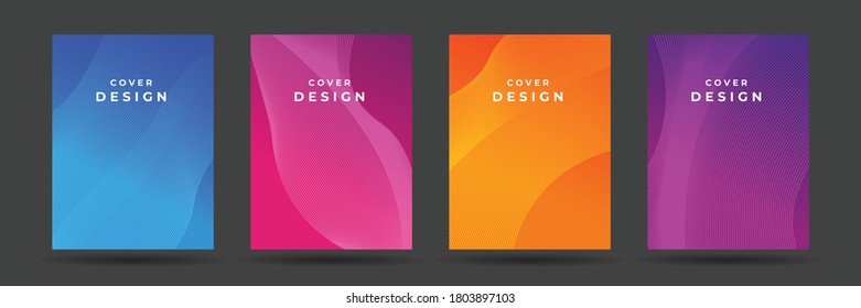 
Abstract pattern texture book brochure poster cover gradient template vector set. Modern abstract covers set, minimal annual report covers design. Colorful geometric background, vector illustration